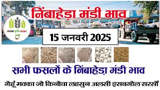 आज 15 जनवरी 2025 के सभी फसलों के निंबाहेड़ा मंडी भाव|Nimbahera mandi bhav today 15 January 2025