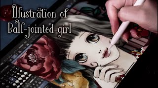 [BJD] A girl in a retro kimono. ASMR from the middle.[Digital Illustrations]