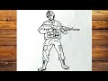 how to draw indian army