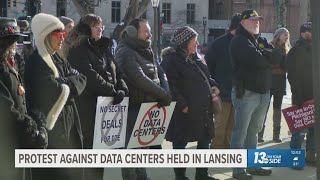 Protesters rally against data centers in Lansing