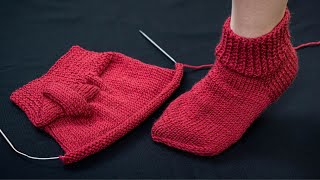 How easily to knit slippers - a tutorial for beginners!