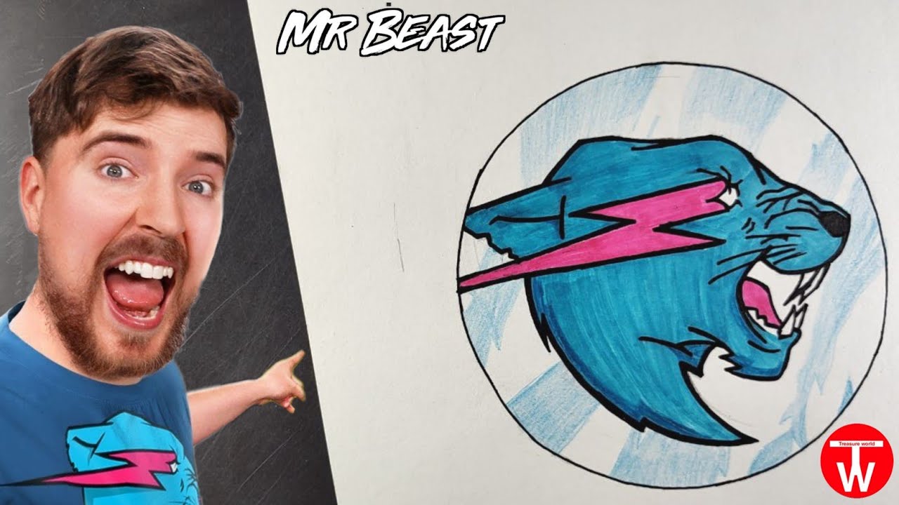 How To Draw Mr Beast Logo | Step By Step Tutorial | TREASURE WORLD ART ...