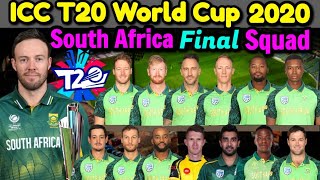T20 World Cup 2020 South Africa Team 15 Members Squad | ICC T20 World Cup 2020 South African Squad |