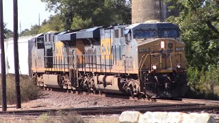 CSX 756 leads CSX Q606-15 at the diamonds in Cordele, GA 10/17/21