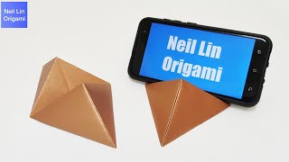 DIY - How To Make Paper Mobile Stand Without Glue - Origami Phone Holder Tutorial