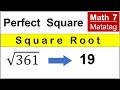 Math 7 Square root of perfect square number #matatagcurriculum #squareroot #perfectsquare #math7