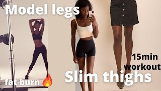15 min Model Legs Workout thigh cardio workout to burn calories, thigh fat and tone legs