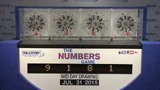 Midday Numbers Game Drawing: Friday, July 31, 2015