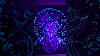 Drawing Viktor aka God from Arcane with a Glass Pen in the Dark! | Neon Art | League of Legends #lol