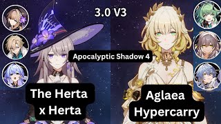 E0S1 The Herta \u0026 E0S1 Aglaea Hyperrcarry | Apocalyptic Shadow 4 | Honkai Star Rail 3.0 | HSR 3.0