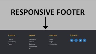 Responsive footer design HTML CSS