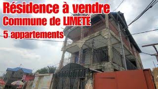 👉RÉSIDENCE MISE EN VENTE À KINSHASA DANS LA COMMUNE DE LIMETÉ AVEC 5 APPARTEMENTS HABITABLES