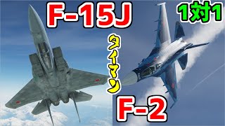 【ミサイル禁止】航空自衛隊F-2AとF-15Jのタイマン ドッグファイト バトル！【DCSWorld】