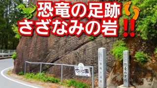 巨大恐竜の足跡‼️さざなみの岩‼️化石発掘体験地‼️群馬県天然記念物‼️群馬県多野郡神流町‼️2022年8月31日‼️🙇‍♂️