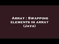 Array : Swapping elements in array (Java)
