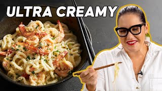Cream, cheese, garlic… the most COMFORTING noodles EVER! | Garlic Prawn Udon | Marion’s Kitchen