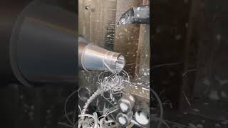 Aluminum sleeve turning, metal processing cnc #shorts