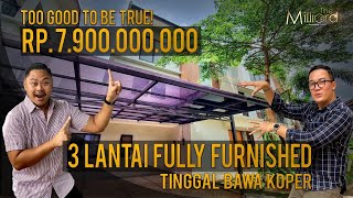 BELI RUMAH UDAH FULLY FURNISHED!!! 3 LANTAI TINGGAL BAWA KOPER!! | TOUR #81