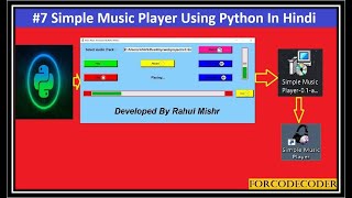 How to Create Simple Music Player Using Python In Hindi #7 | Python Mini Projects #25 | ForCodeCoder