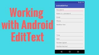 Working With Android Edittext