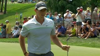 Rory McIlroy’s machinelike tee shot on the par-3 13th hole at Wells Fargo