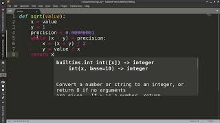 Square Root Function in Python (works in any language)