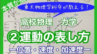 【高校物理】力学② 運動の表し方　-位置・速度・加速度- 【理論解説編】