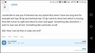 How to move text programmatically in Android studio code from stackoverflow