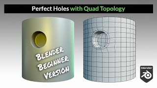 Perfect Holes with Quad Topology in Curved Surfaces - Step by step Blender beginner version