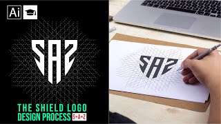 The Shield Monogram Logo Design Process |Design Any Logo Letters In Shield In Adobe Illustrator 2024