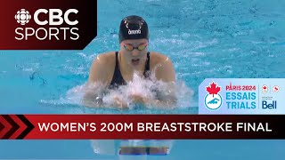 Two Olympic Qualfying Times in women's 200m breaststroke at swimming trials in Toronto | CBC Sports