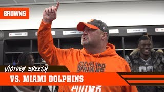 Freddie Kitchens Victory Speech vs. Dolphins | Cleveland Browns