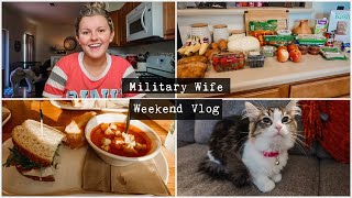 MILITARY WIFE WEEKEND VLOG | Healthy Grocery Haul, Life Updates + A Cute Kitten
