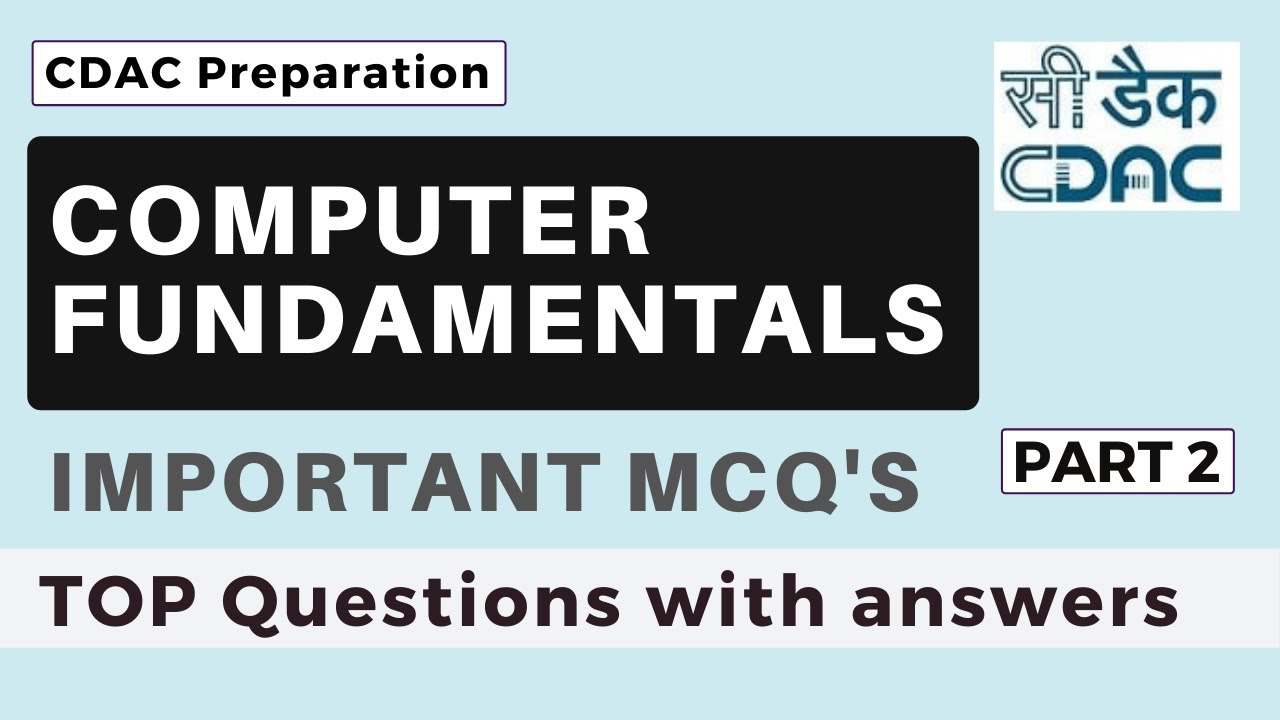 Computer Fundamentals MCQ's | Most Important Questions | CDAC-CCAT ...