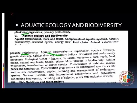 Aquatic Ecology And Biodiversity||Chapter No 6|| - YouTube