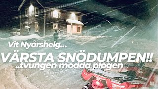 Våldsam snöstorm på torpet! Moddad atv-plog (+ öppet spjäll) räddar dagen!