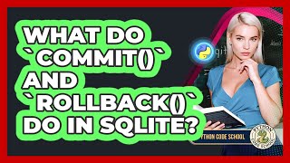 What Do `commit()` And `rollback()` Do In SQLite? - Python Code School