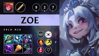 Zoe Mid vs Ahri: Unstoppable - KR Challenger Patch 14.22