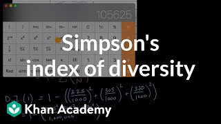 Simpson's index of diversity | Ecology | AP Biology | Khan Academy