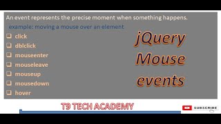 Mouse Events in jQuery