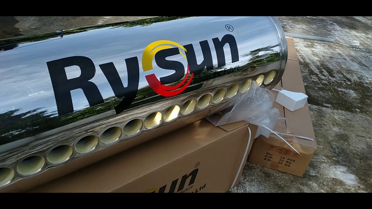 Installation Of Rysun Solar Water Heater - YouTube