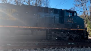 CSX 835 Leads Long CSX M422-12 NB Manifest Train With Mid DPU!!! Awesome Horn \u0026 Salute Florence SC