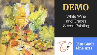 "White Wine and Grapes" – Speed Watercolor Painting Demo