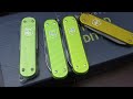 victorinox alox 2023 le knives. pioneer x and classic. electric yellow. victorinox