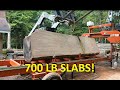 This video is for sawmill lovers. Big Wood pt2, 700 lb oak slabs!