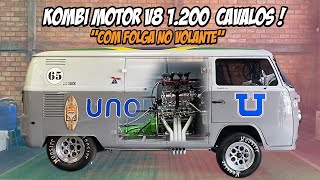KOMBI MOTOR V8 COM 1200 CAVALOS - A KOMBI MAIS RÁPIDA DO PLANETA FAZ 25 LITROS POR KM!
