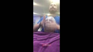 Crazy Turkish barber slaps face