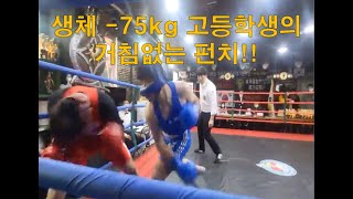 생체 -75kg 고등학생의 거침없는 펀치 K.O!!