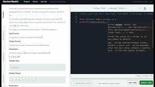 Hackerrank Python Solution #3 Itertools - Python: Compress the String!