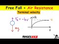 Free Fall with Air Resistance - Terminal Velocity (video 1 of 2)